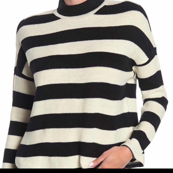 Socialite Sweaters - Socialite Striped Mock Turtleneck Sweater NWT